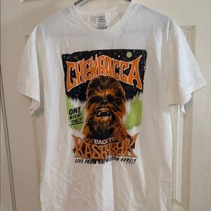Chewbacca Graphic Tee - White with Orange & Green Print